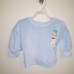 Garanimals baby girl velour solid top light blue 12 month K-032
